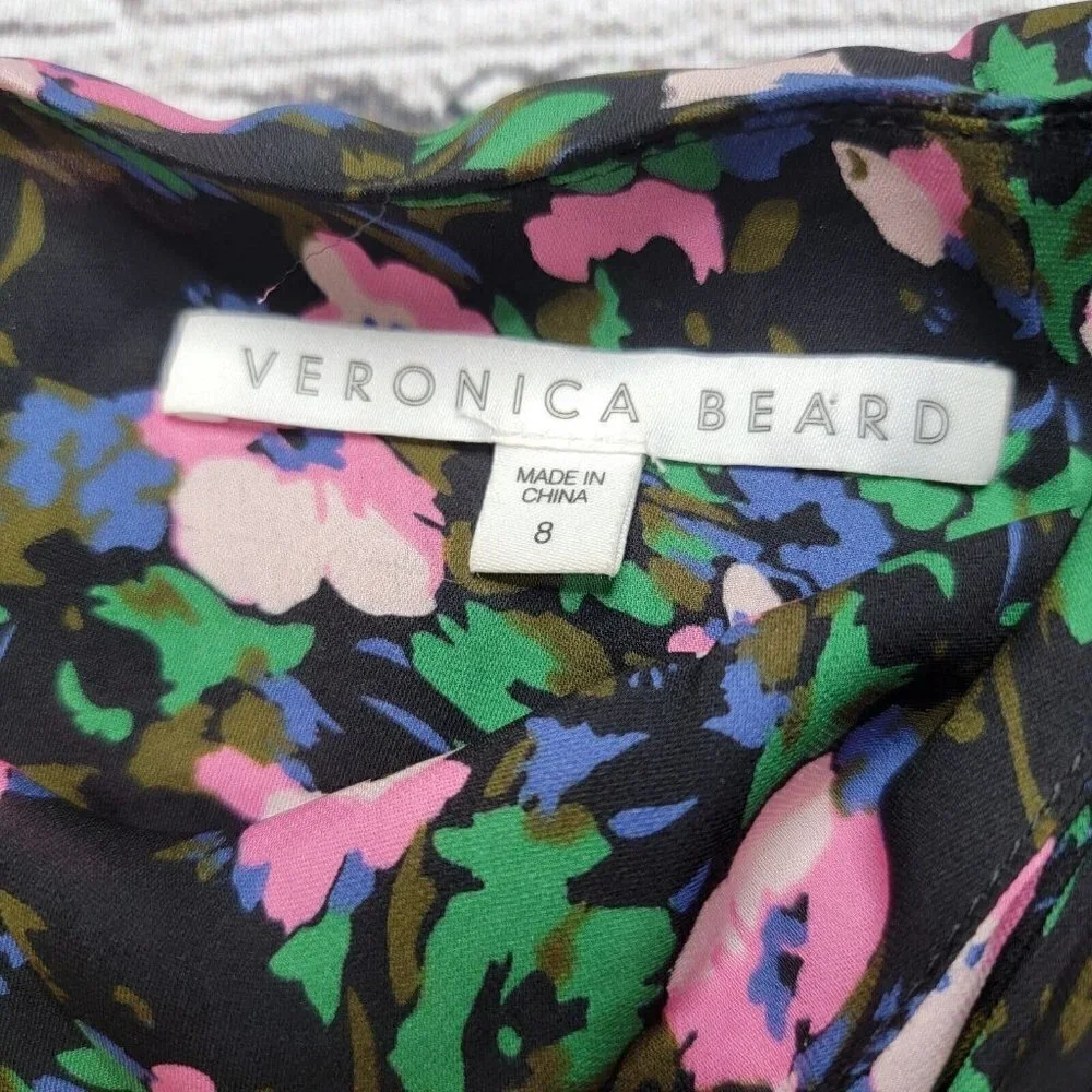 Veronica Beard Violet‎ Painted Ruched 100% Silk Mini Skirt Size 8
